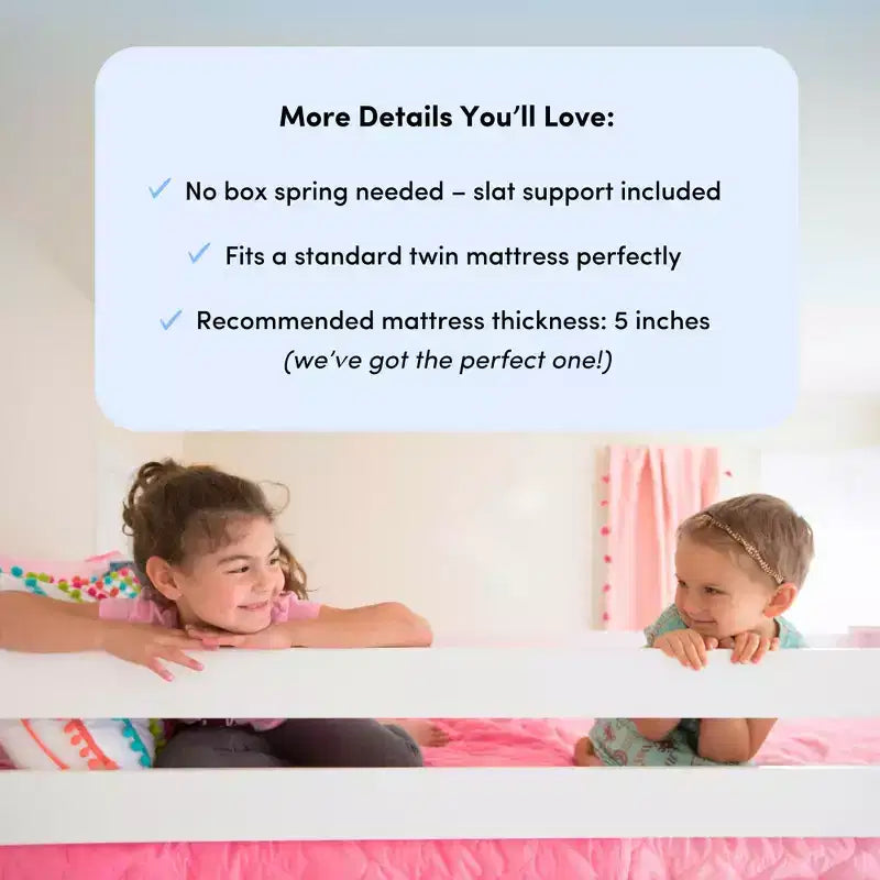 Twin Low Loft Bed with Stairs and Curtains, Solid Pine Wood, 99.5"L x 42.5"W x 50"H, Holds up to 400 lbs