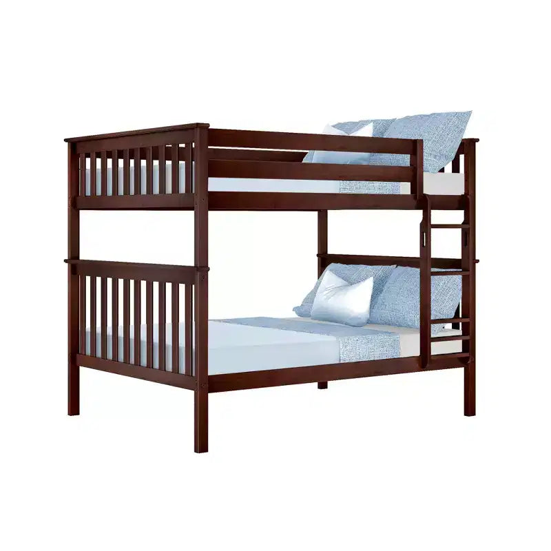 Full over Full Bunk Bed for Kids, Solid Pine Wood, No Box Spring Needed, 81.5"L x 57.5"W x 65"H, 400 lbs per Bunk