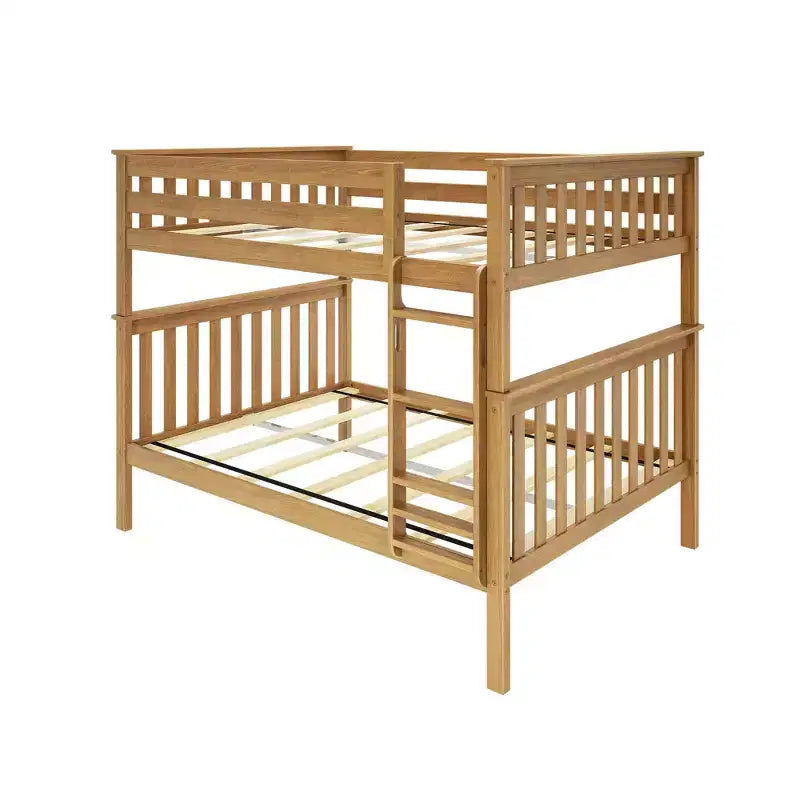 Full over Full Bunk Bed for Kids, Solid Pine Wood, No Box Spring Needed, 81.5"L x 57.5"W x 65"H, 400 lbs per Bunk