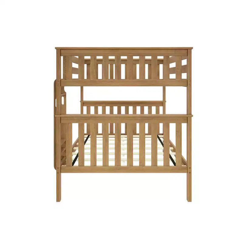 Full over Full Bunk Bed for Kids, Solid Pine Wood, No Box Spring Needed, 81.5"L x 57.5"W x 65"H, 400 lbs per Bunk
