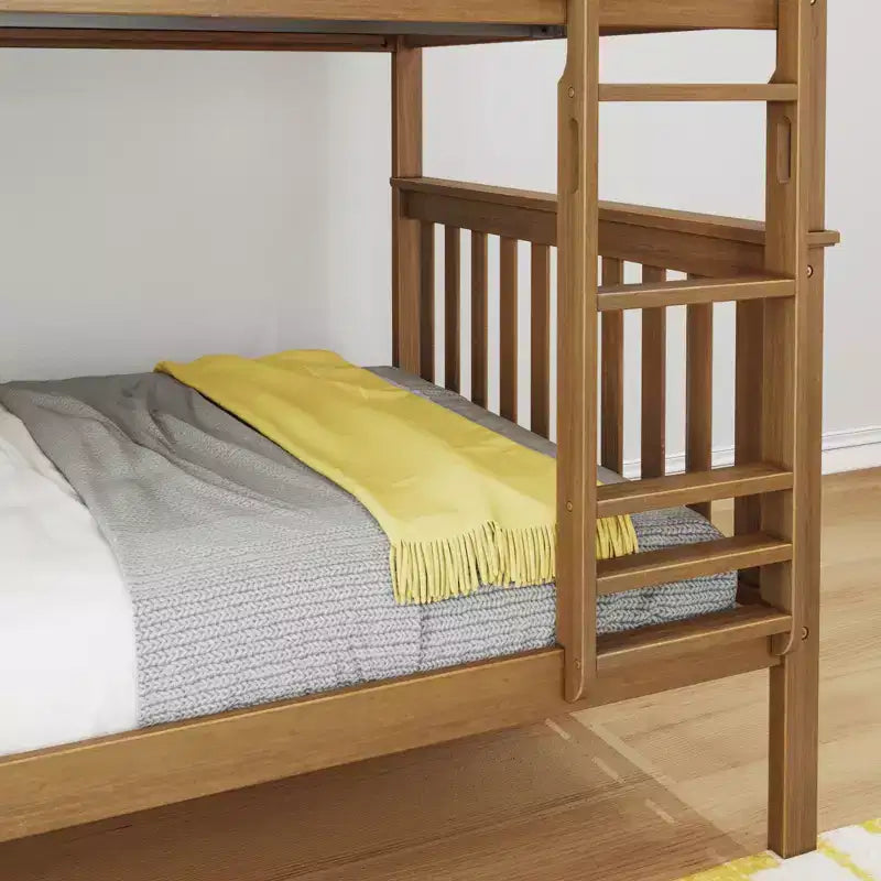 Full over Full Bunk Bed for Kids, Solid Pine Wood, No Box Spring Needed, 81.5"L x 57.5"W x 65"H, 400 lbs per Bunk