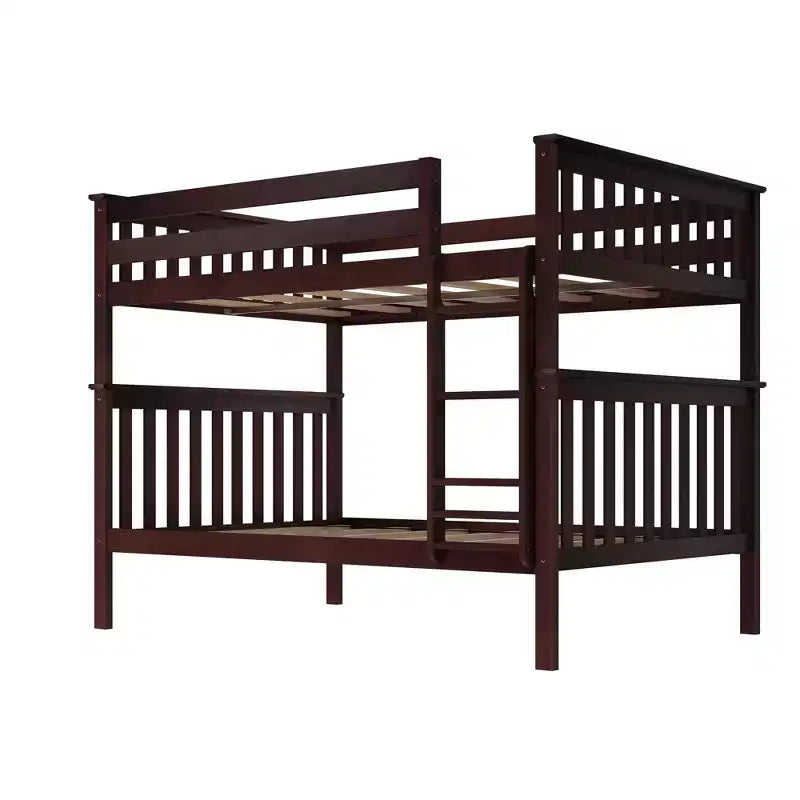 Full over Full Bunk Bed for Kids, Solid Pine Wood, No Box Spring Needed, 81.5"L x 57.5"W x 65"H, 400 lbs per Bunk