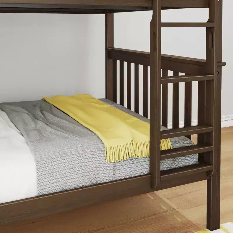 Full over Full Bunk Bed for Kids, Solid Pine Wood, No Box Spring Needed, 81.5"L x 57.5"W x 65"H, 400 lbs per Bunk
