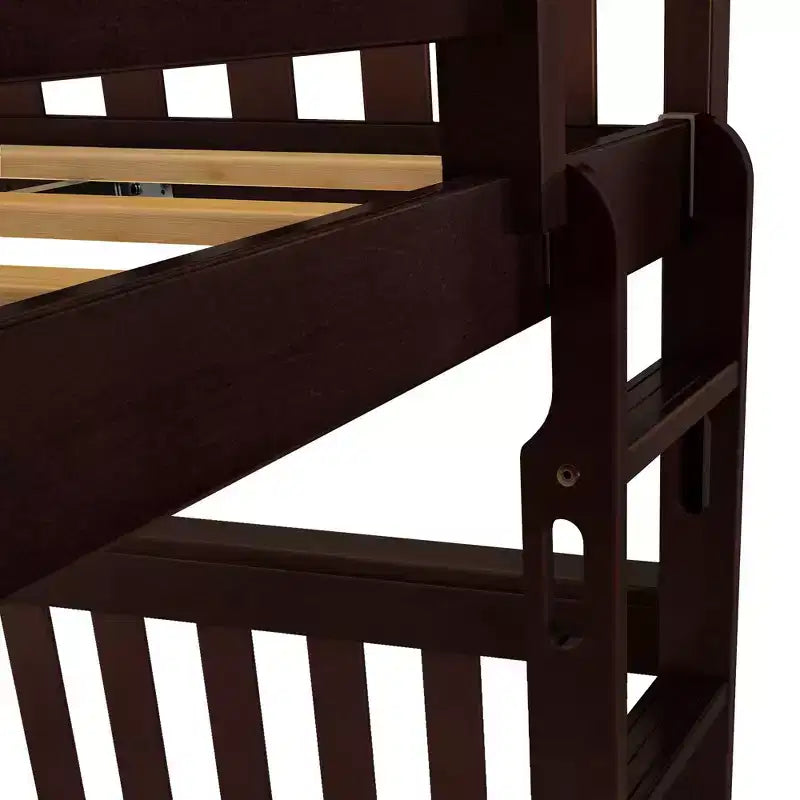 Full over Full Bunk Bed for Kids, Solid Pine Wood, No Box Spring Needed, 81.5"L x 57.5"W x 65"H, 400 lbs per Bunk