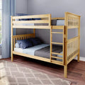 Full over Full Bunk Bed for Kids, Solid Pine Wood, No Box Spring Needed, 81.5"L x 57.5"W x 65"H, 400 lbs per Bunk