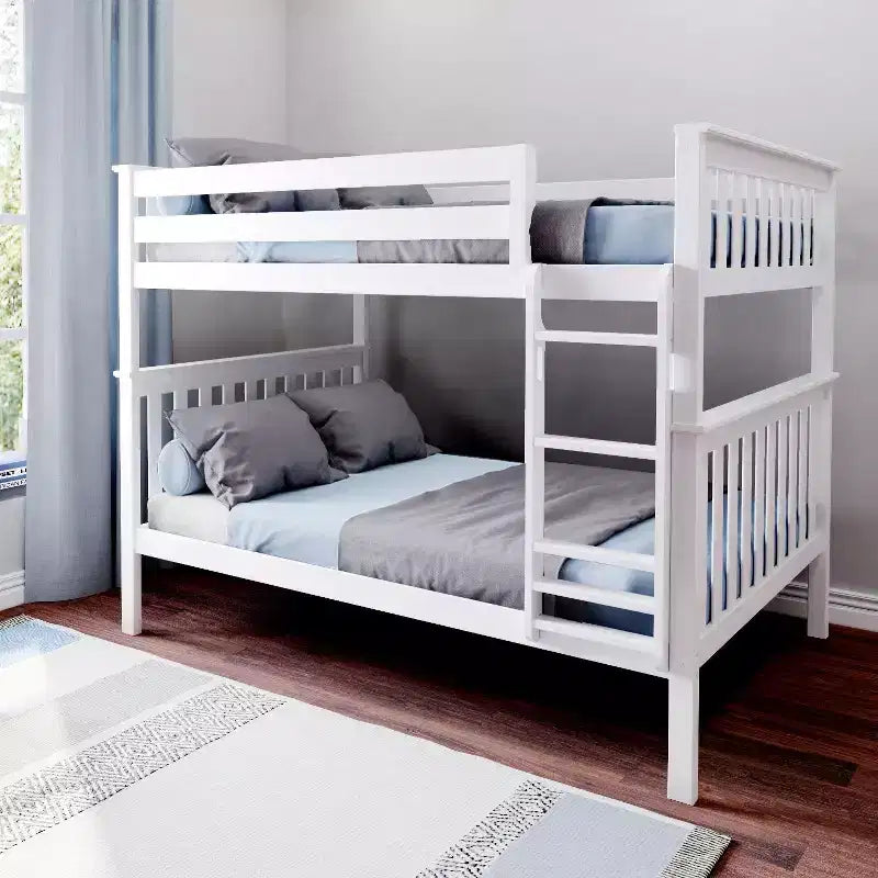 Full over Full Bunk Bed for Kids, Solid Pine Wood, No Box Spring Needed, 81.5"L x 57.5"W x 65"H, 400 lbs per Bunk