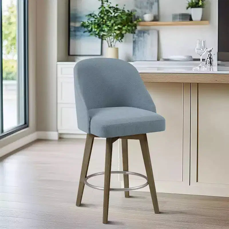 Counter Height Barstool with Swivel Seat, Upholstered, 20"W x 23"D x 38.5"H, Holds up to 300 lbs