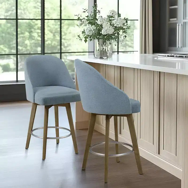 Counter Height Barstool with Swivel Seat, Upholstered, 20"W x 23"D x 38.5"H, Holds up to 300 lbs