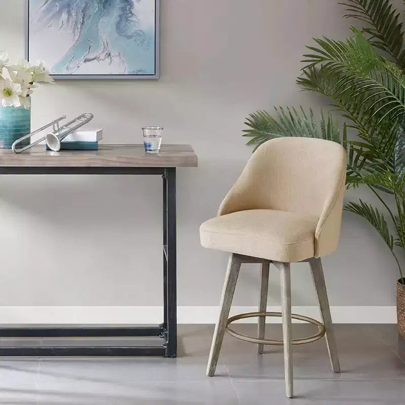 Counter Height Barstool with Swivel Seat, Upholstered, 20"W x 23"D x 38.5"H, Holds up to 300 lbs