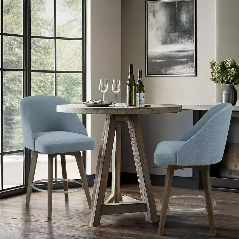 Counter Height Barstool with Swivel Seat, Upholstered, 20"W x 23"D x 38.5"H, Holds up to 300 lbs