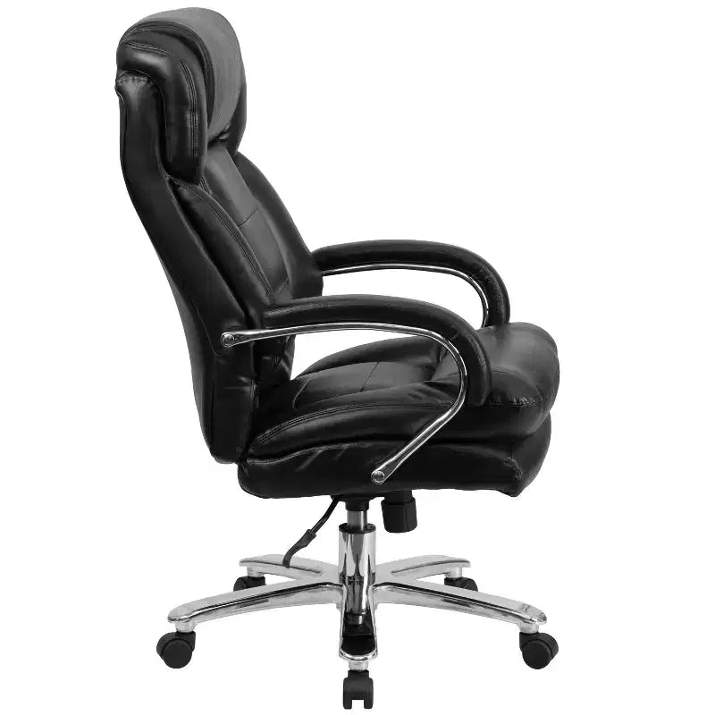 Big & Tall Executive Swivel Office Chair with Loop Arms, 500 lbs Capacity, Seat 22"W x 22"D