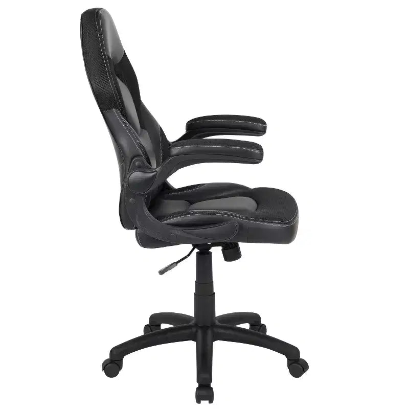 Gaming Chair Racing Style with Flip-Up Arms, Adjustable Height, Seat 20"W x 19"D, Holds up to 250 lbs