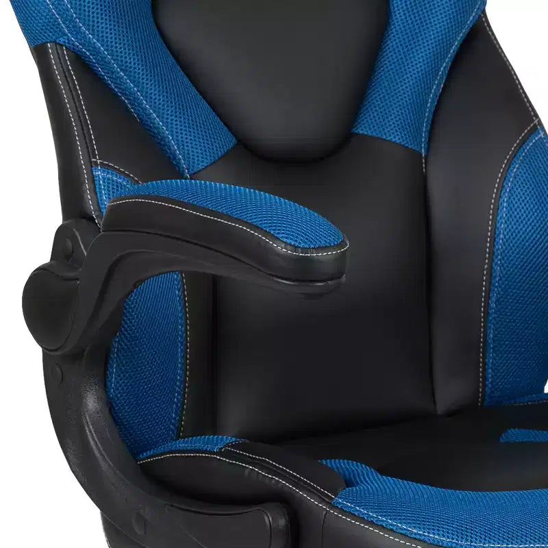Gaming Chair Racing Style with Flip-Up Arms, Adjustable Height, Seat 20"W x 19"D, Holds up to 250 lbs