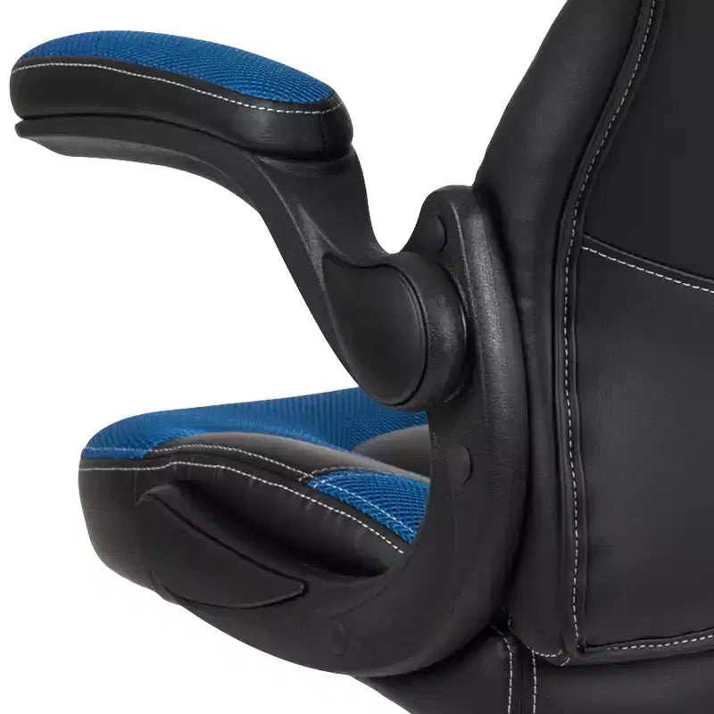Gaming Chair Racing Style with Flip-Up Arms, Adjustable Height, Seat 20"W x 19"D, Holds up to 250 lbs