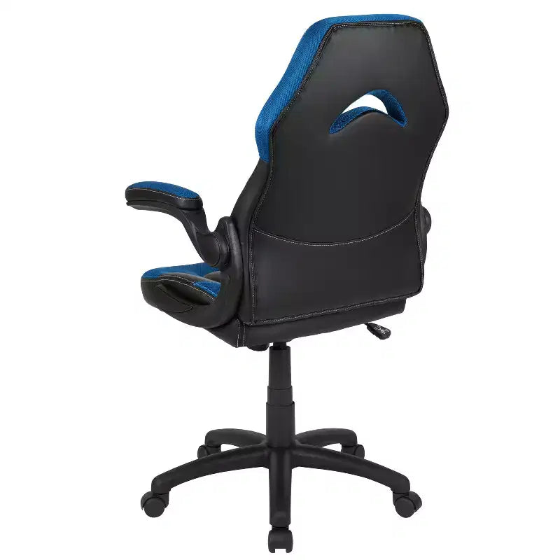 Gaming Chair Racing Style with Flip-Up Arms, Adjustable Height, Seat 20"W x 19"D, Holds up to 250 lbs