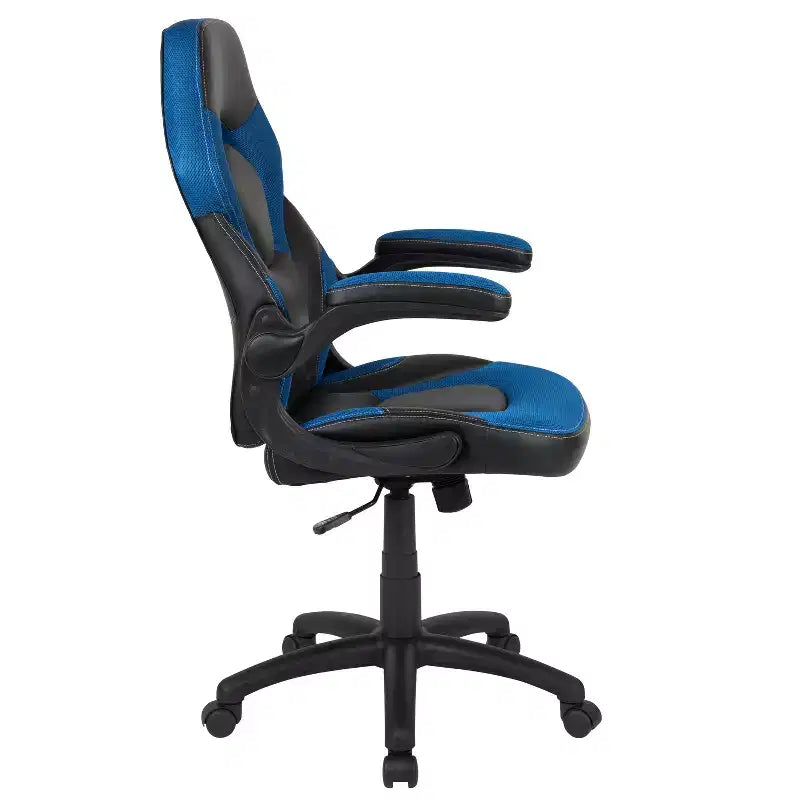 Gaming Chair Racing Style with Flip-Up Arms, Adjustable Height, Seat 20"W x 19"D, Holds up to 250 lbs