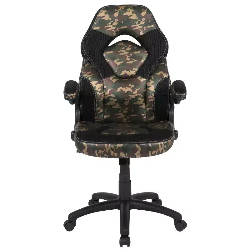Gaming Chair Racing Style with Flip-Up Arms, Adjustable Height, Seat 20"W x 19"D, Holds up to 250 lbs