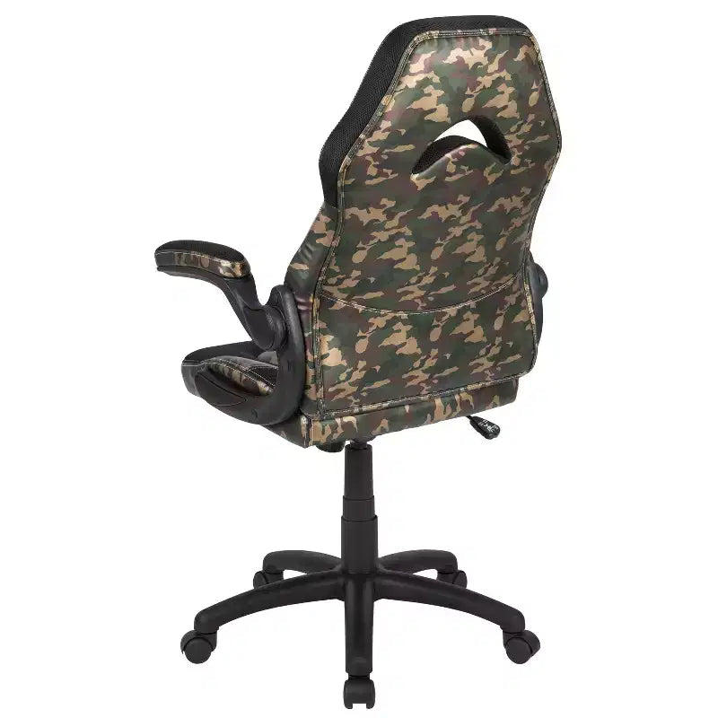 Gaming Chair Racing Style with Flip-Up Arms, Adjustable Height, Seat 20"W x 19"D, Holds up to 250 lbs