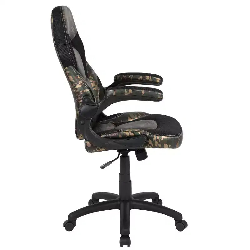 Gaming Chair Racing Style with Flip-Up Arms, Adjustable Height, Seat 20"W x 19"D, Holds up to 250 lbs