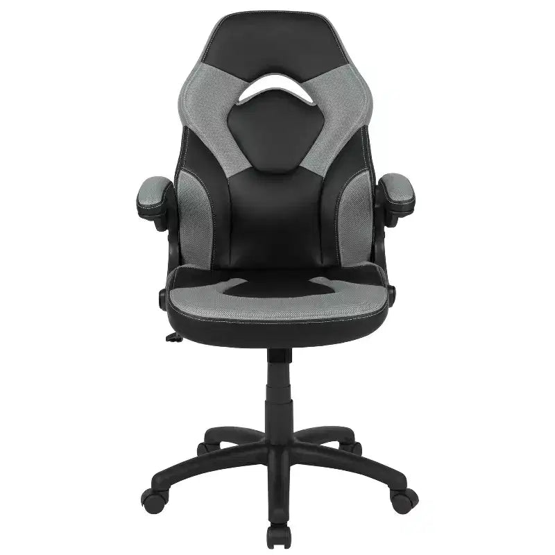 Gaming Chair Racing Style with Flip-Up Arms, Adjustable Height, Seat 20"W x 19"D, Holds up to 250 lbs