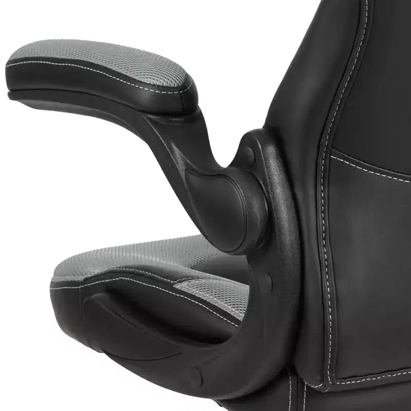 Gaming Chair Racing Style with Flip-Up Arms, Adjustable Height, Seat 20"W x 19"D, Holds up to 250 lbs