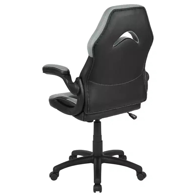 Gaming Chair Racing Style with Flip-Up Arms, Adjustable Height, Seat 20"W x 19"D, Holds up to 250 lbs