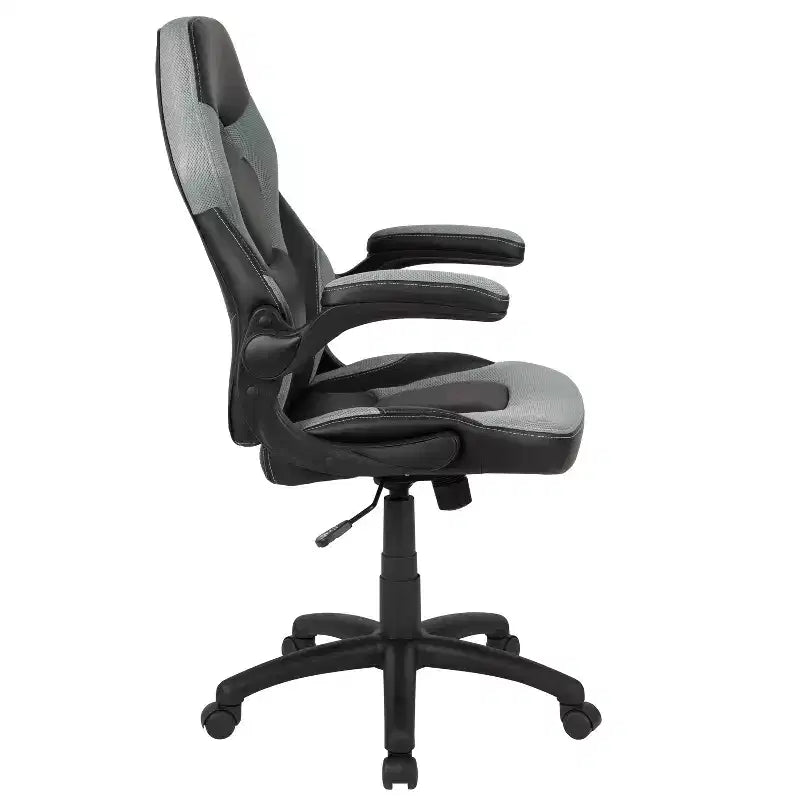 Gaming Chair Racing Style with Flip-Up Arms, Adjustable Height, Seat 20"W x 19"D, Holds up to 250 lbs