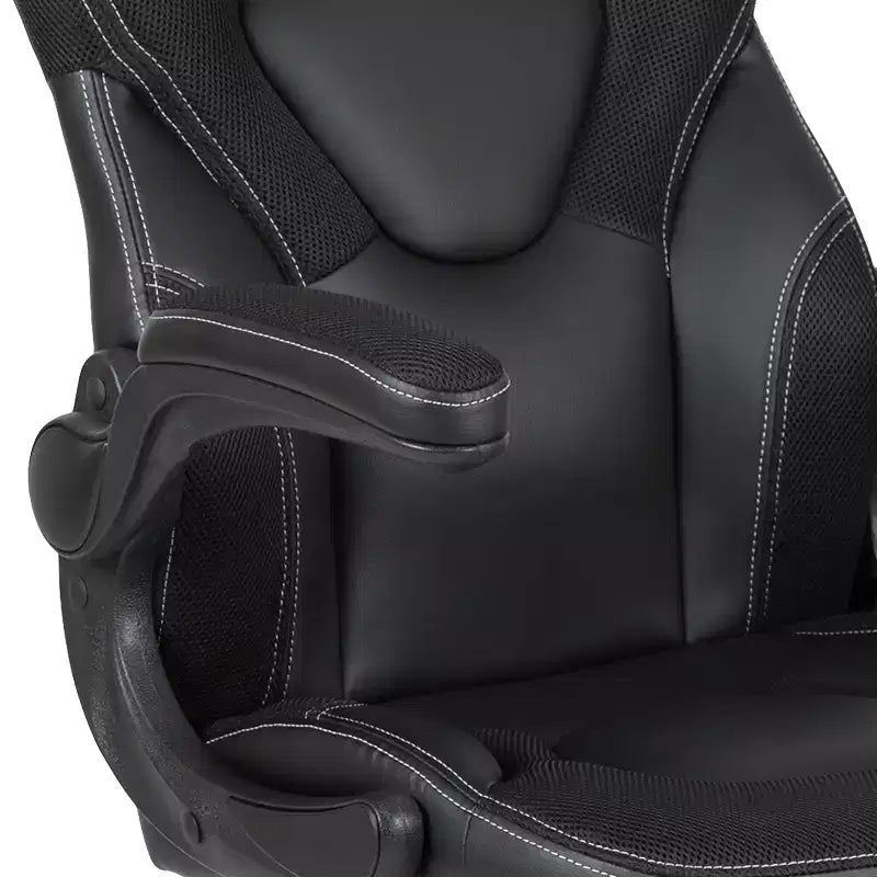 Gaming Chair Racing Style with Flip-Up Arms, Adjustable Height, Seat 20"W x 19"D, Holds up to 250 lbs