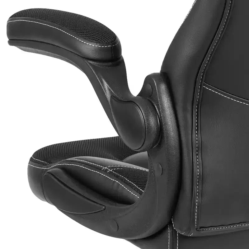 Gaming Chair Racing Style with Flip-Up Arms, Adjustable Height, Seat 20"W x 19"D, Holds up to 250 lbs
