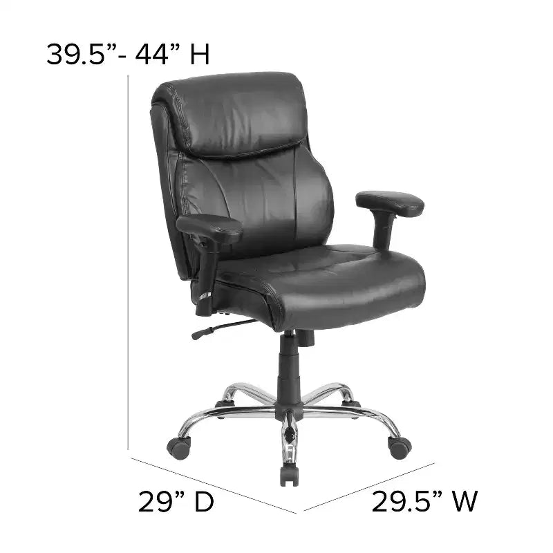 Big & Tall Swivel Ergonomic Task Office Chair with Adjustable Arms, 400 lbs Capacity, Seat 22"W x 19.5"D