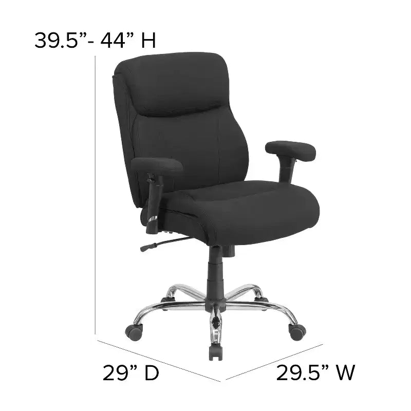 Big & Tall Swivel Ergonomic Task Office Chair with Adjustable Arms, 400 lbs Capacity, Seat 22"W x 19.5"D