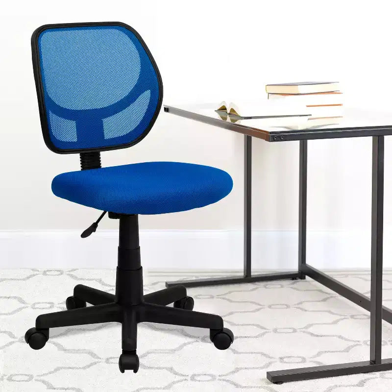Low Back Mesh Swivel Task Office Chair, Armless, Seat 17.5"W x 16.25"D, Holds up to 250 lbs