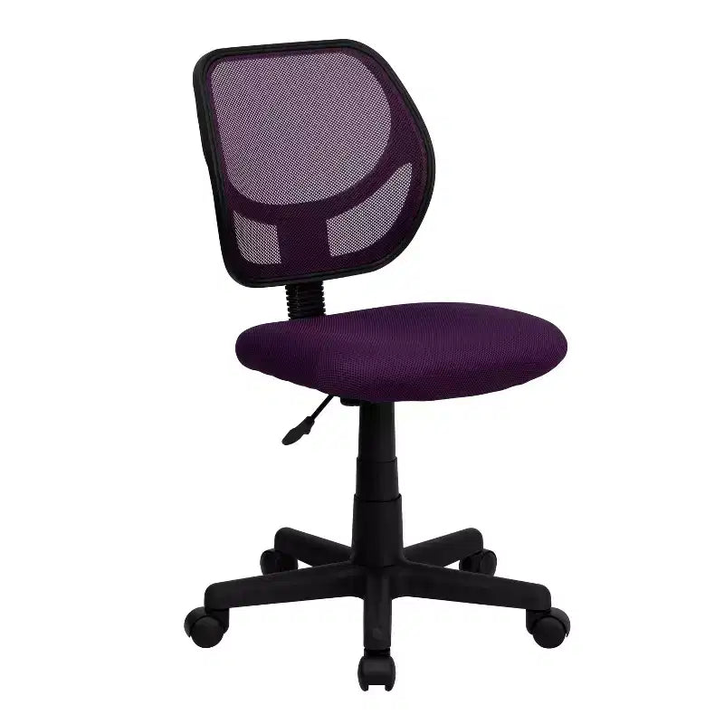 Low Back Mesh Swivel Task Office Chair, Armless, Seat 17.5"W x 16.25"D, Holds up to 250 lbs