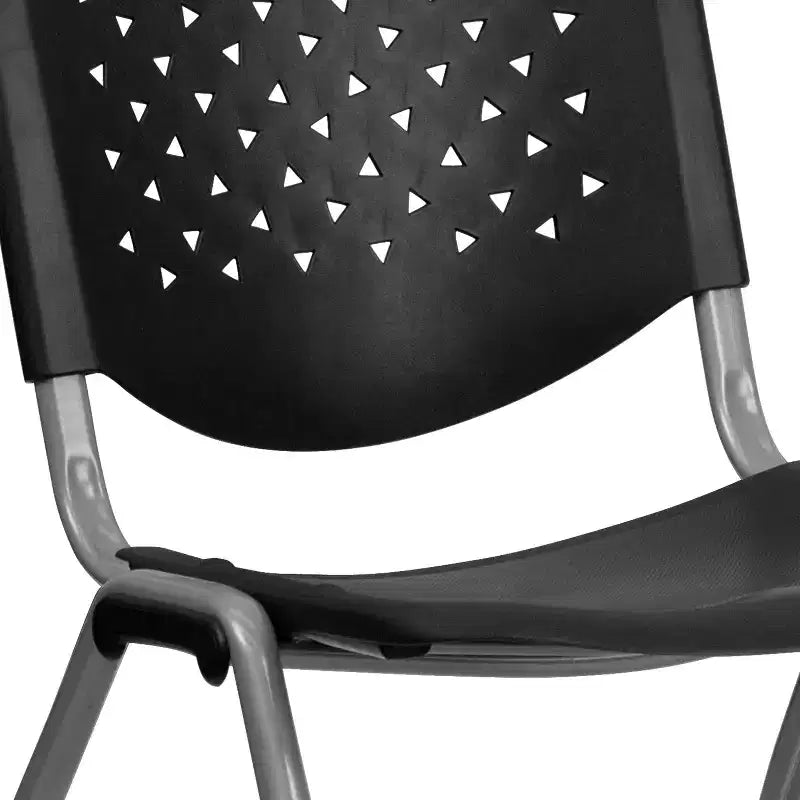 Plastic Stack Chair with Powder Coated Frame, Stackable up to 25, Seat 18"W x 17"D, Holds up to 880 lbs
