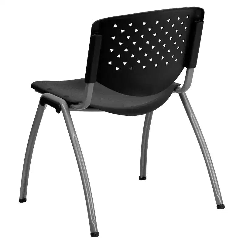 Plastic Stack Chair with Powder Coated Frame, Stackable up to 25, Seat 18"W x 17"D, Holds up to 880 lbs