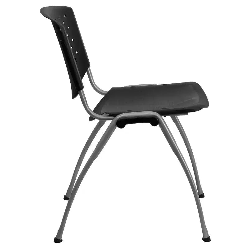 Plastic Stack Chair with Powder Coated Frame, Stackable up to 25, Seat 18"W x 17"D, Holds up to 880 lbs