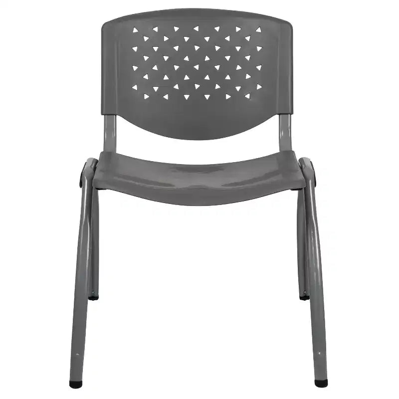 Plastic Stack Chair with Powder Coated Frame, Stackable up to 25, Seat 18"W x 17"D, Holds up to 880 lbs