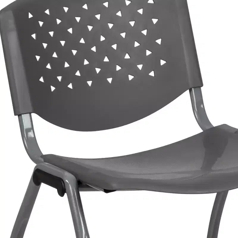 Plastic Stack Chair with Powder Coated Frame, Stackable up to 25, Seat 18"W x 17"D, Holds up to 880 lbs