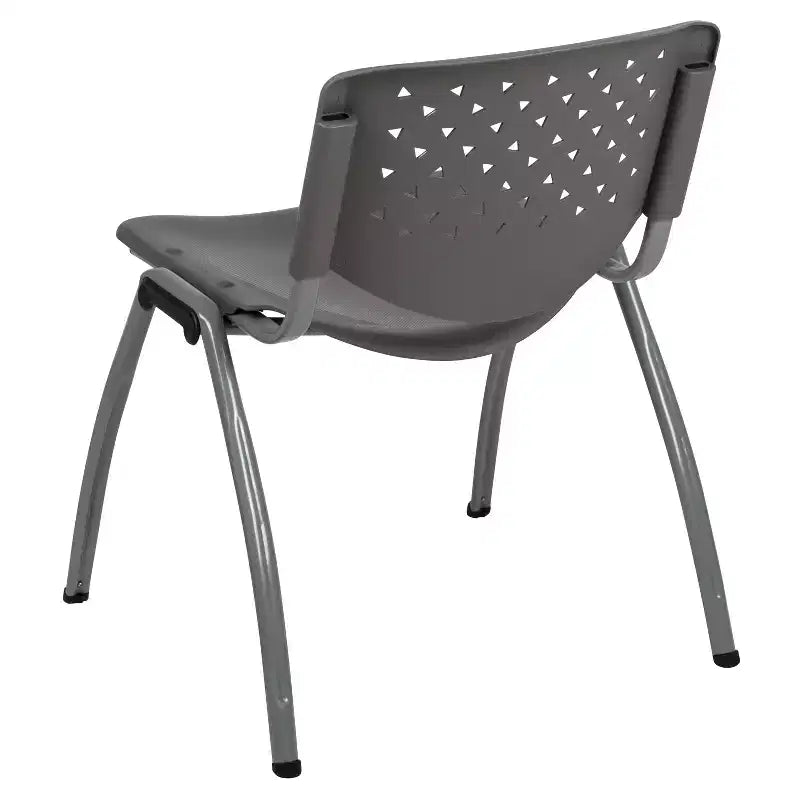 Plastic Stack Chair with Powder Coated Frame, Stackable up to 25, Seat 18"W x 17"D, Holds up to 880 lbs