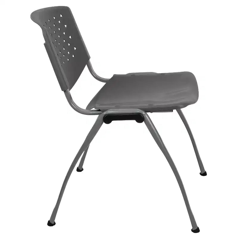 Plastic Stack Chair with Powder Coated Frame, Stackable up to 25, Seat 18"W x 17"D, Holds up to 880 lbs
