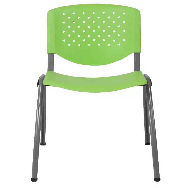 Plastic Stack Chair with Powder Coated Frame, Stackable up to 25, Seat 18"W x 17"D, Holds up to 880 lbs