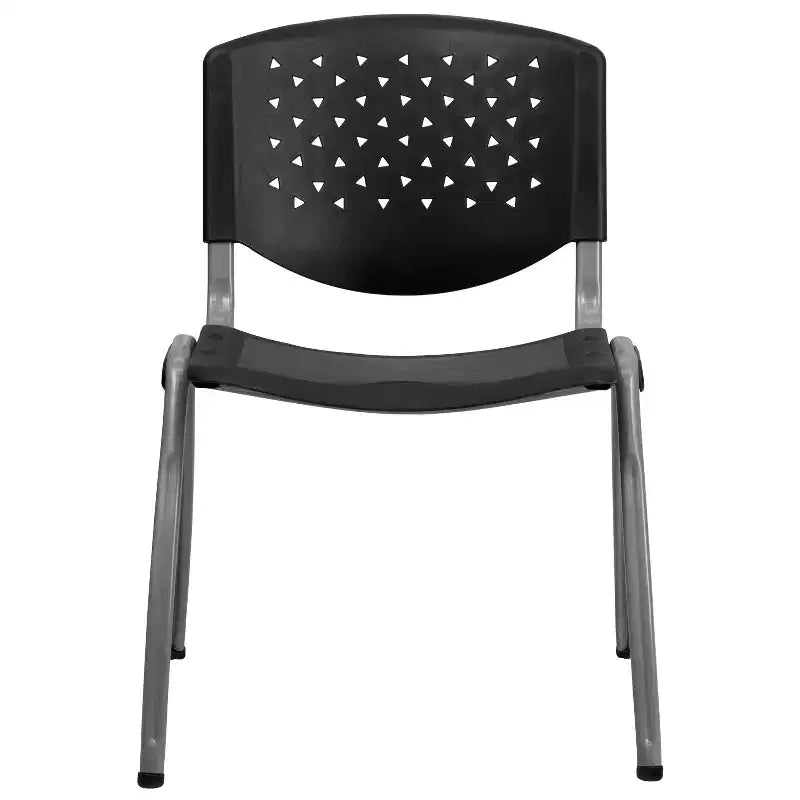 Plastic Stack Chair with Powder Coated Frame, Stackable up to 25, Seat 18"W x 17"D, Holds up to 880 lbs