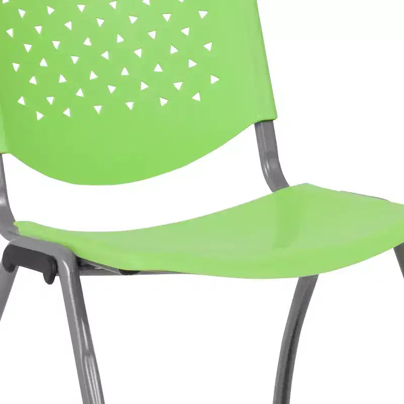 Plastic Stack Chair with Powder Coated Frame, Stackable up to 25, Seat 18"W x 17"D, Holds up to 880 lbs