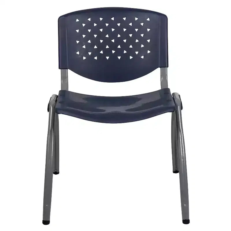 Plastic Stack Chair with Powder Coated Frame, Stackable up to 25, Seat 18"W x 17"D, Holds up to 880 lbs