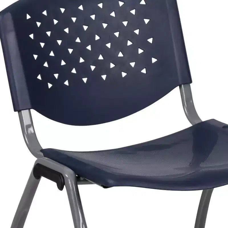 Plastic Stack Chair with Powder Coated Frame, Stackable up to 25, Seat 18"W x 17"D, Holds up to 880 lbs