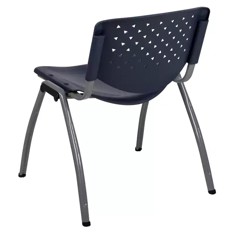 Plastic Stack Chair with Powder Coated Frame, Stackable up to 25, Seat 18"W x 17"D, Holds up to 880 lbs