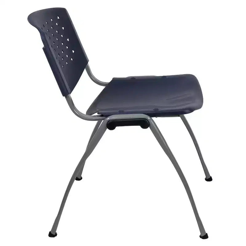 Plastic Stack Chair with Powder Coated Frame, Stackable up to 25, Seat 18"W x 17"D, Holds up to 880 lbs