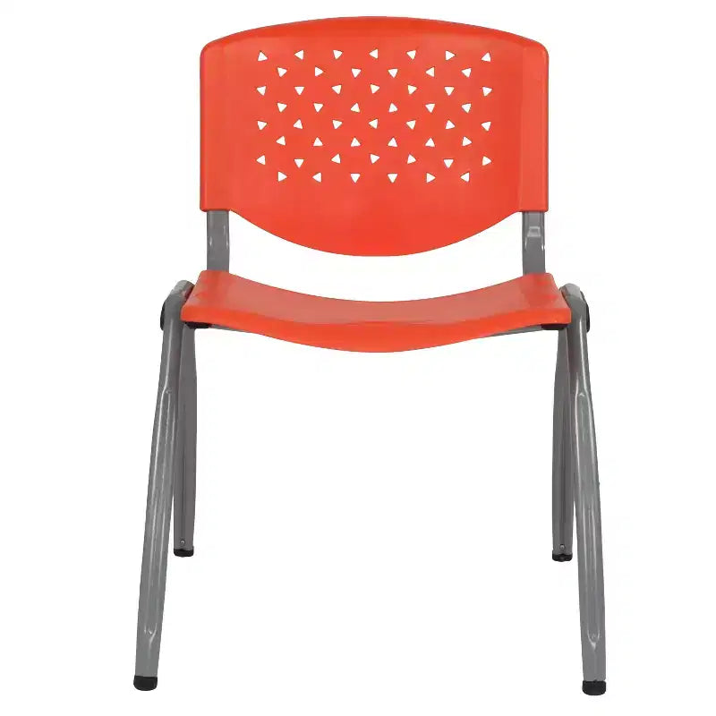 Plastic Stack Chair with Powder Coated Frame, Stackable up to 25, Seat 18"W x 17"D, Holds up to 880 lbs