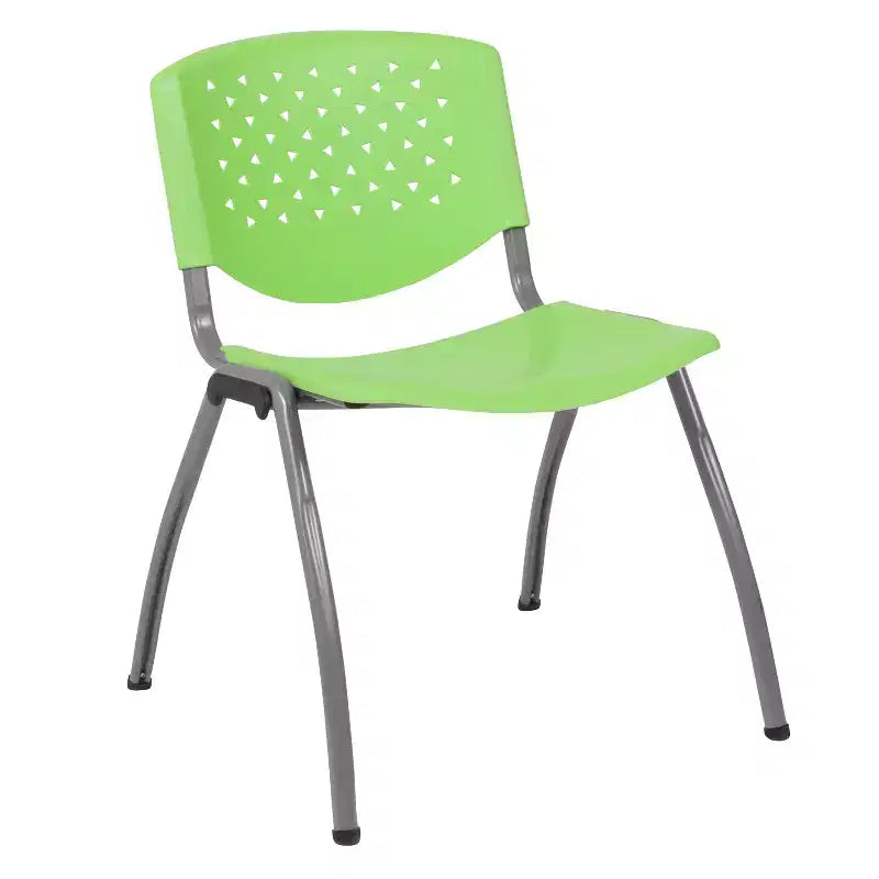 Plastic Stack Chair with Powder Coated Frame, Stackable up to 25, Seat 18"W x 17"D, Holds up to 880 lbs