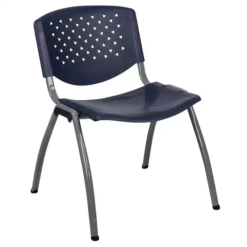 Plastic Stack Chair with Powder Coated Frame, Stackable up to 25, Seat 18"W x 17"D, Holds up to 880 lbs